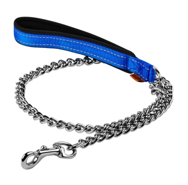 Поводок-цепь Dog Extreme с нейлоновой ручкой для мелких пород собак, 2 мм, 105 см, голубой