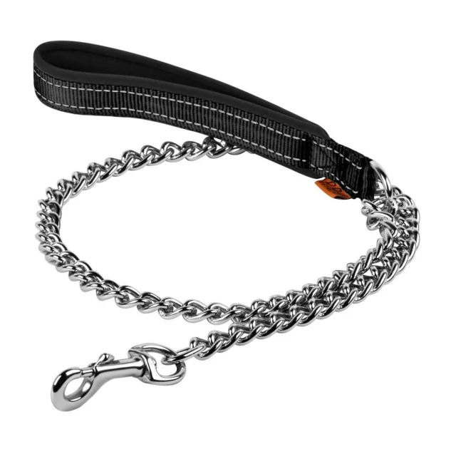 Поводок-цепь Dog Extreme с нейлоновой ручкой для мелких пород собак, 2 мм, 105 см, черный