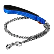 Поводок-цепь Dog Extreme с нейлоновой ручкой для средних пород собак, 3 мм, 105 см, голубой