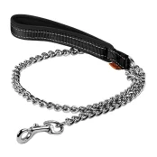Поводок-цепь Dog Extreme с нейлоновой ручкой для средних пород собак, 3 мм, 105 см, черный