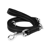 Нейлоновый поводок-перестежка Dog Extreme, двойной для собак 20 мм, 110/140/180 см, черный