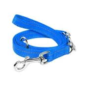 Нейлоновый поводок-перестежка Dog Extreme, двойной для собак 25 мм, 110/140/180 см, голубой