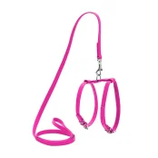 Шлея з повідцем Waudog Glamour для котів і дрібних собак 12 мм, 115 см рожевий