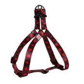 Шлея Waudog Nylon для собак с рисунком Шотландка красная 25 мм, 60-90 см