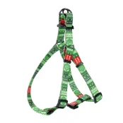 Шлея Waudog Nylon для собак с рисунком Этно зеленый 25 мм, 60-90 см