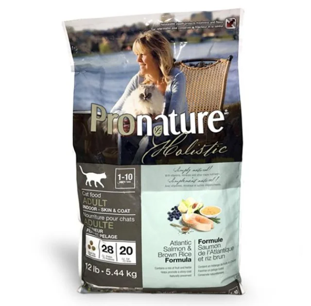 Сухой корм Pronature Holistic Adult Atlantic Salmon&Brown Rice с лососем и рисом, для котов, 5.44 кг