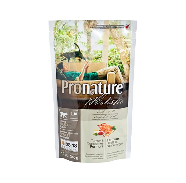 Сухой корм Pronature Holistic Adult Turkey&Cranberries с индейкой и клюквой, для котов всех пород, 340 г