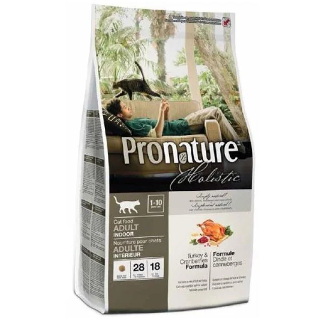 Сухой корм Pronature Holistic Adult Turkey&Cranberries с индейкой и клюквой, для котов всех пород, 2.72 кг
