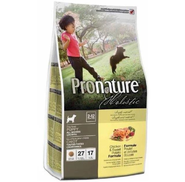 Сухой корм Pronature Holistic Puppy Chicken&Sweet Potato с курицей и бататом, для щенков всех пород, 13.6 кг