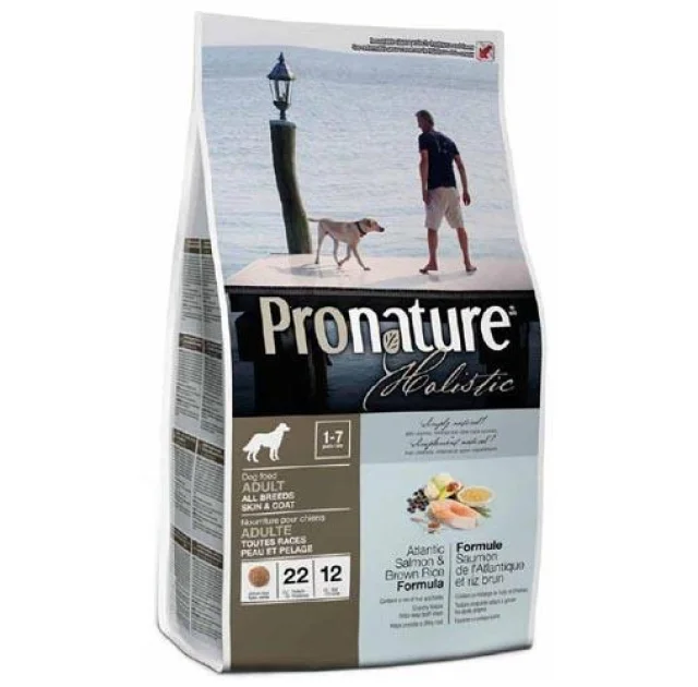 Сухой корм Pronature Holistic Adult Atlantic Salmon&Brown Rice с лососем, холистик, для собак, 13.6 кг