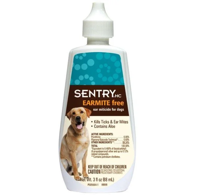 Капли Sentry Earmite free с алоэ, против ушного клеща, для собак, 25 мл
