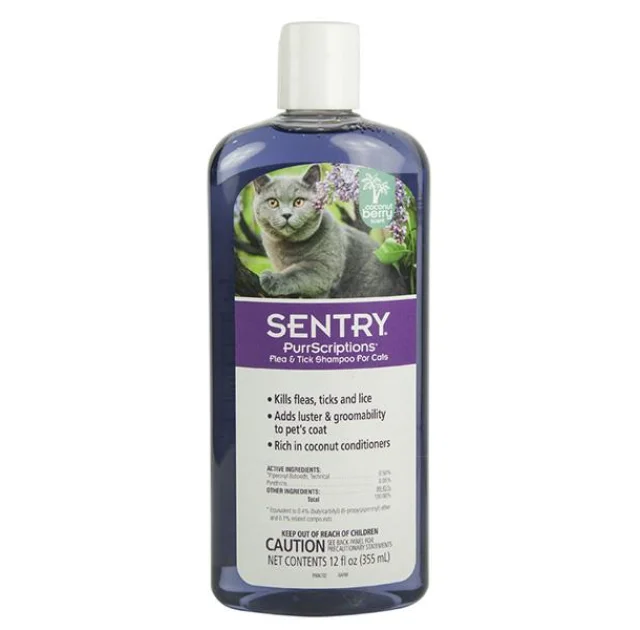 Шампунь Sentry PurrScriptions от блох и клещей, для котов, 354 мл