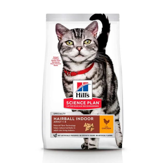 Сухий корм Hill's Science  Plan Adult Hairball & Indoor для котів, з куркою, 3 кг