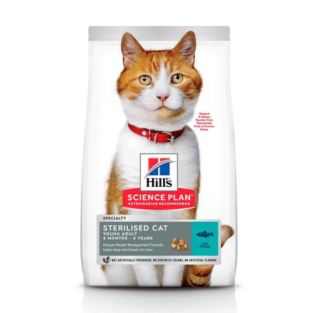 Сухой корм Hill's Science Plan Young Adult Sterilised Cat для кошек, с тунцом, 10 кг