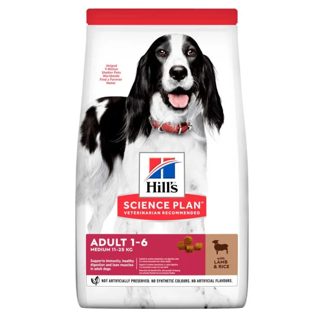 Сухой корм Hill's Science Plan Adult Medium для собак, с ягненком и рисом, 2.5 кг
