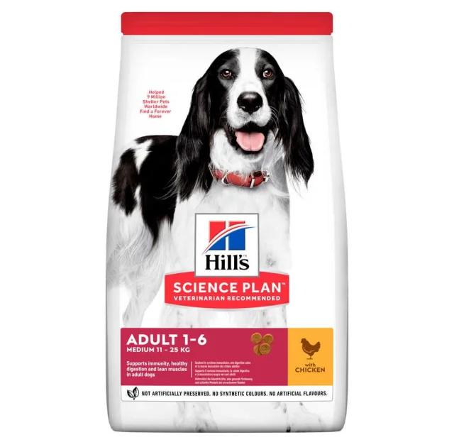 Сухой корм Hill's Science Plan Adult Medium для собак, с курицей, 14 кг