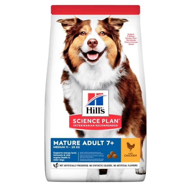 Сухой корм Hill's Science Plan Mature Adult Medium для собак, с курицей, 14 кг