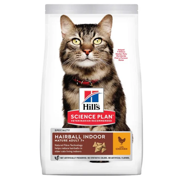 Сухий корм Hill's Science  Plan Mature Adult 7+ Hairball & Indoor для котів від 7 років, з куркою, 1.5 кг