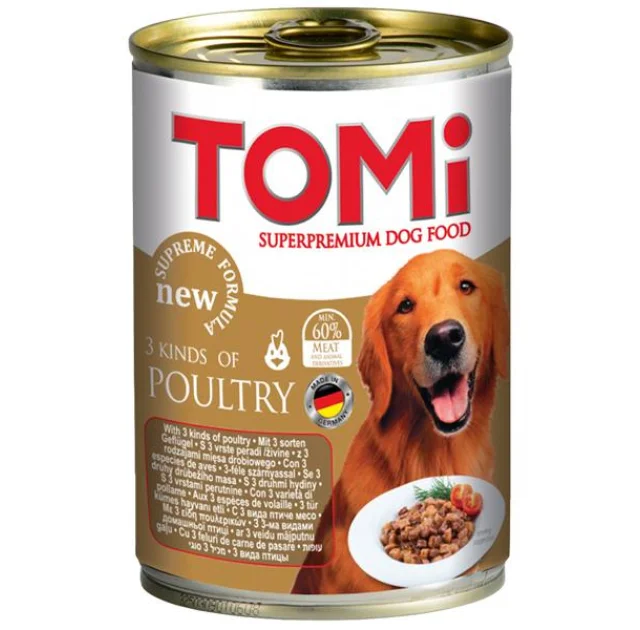 Консервы Tomi 3 kinds of poultry 3 вида птицы, супер премиум, для собак, 1.2  кг