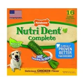 Лакомство Nylabone Nutri Dent Chicken Large для чистки зубов для собак, вкус курицы, 16 шт, цена за 1 шт