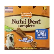 Лакомство Nylabone Nutri Dent Filet Mignon Large для чистки зубов собак, вкус филе миньон, 4 шт, цена за 1 шт