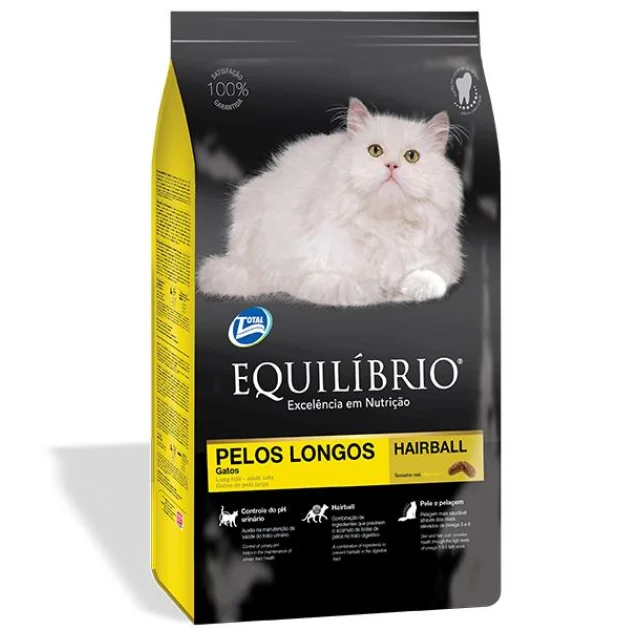 Сухой корм Equilibrio Cat для длинношерстных котов, суперпремиум, для котов, 15 кг