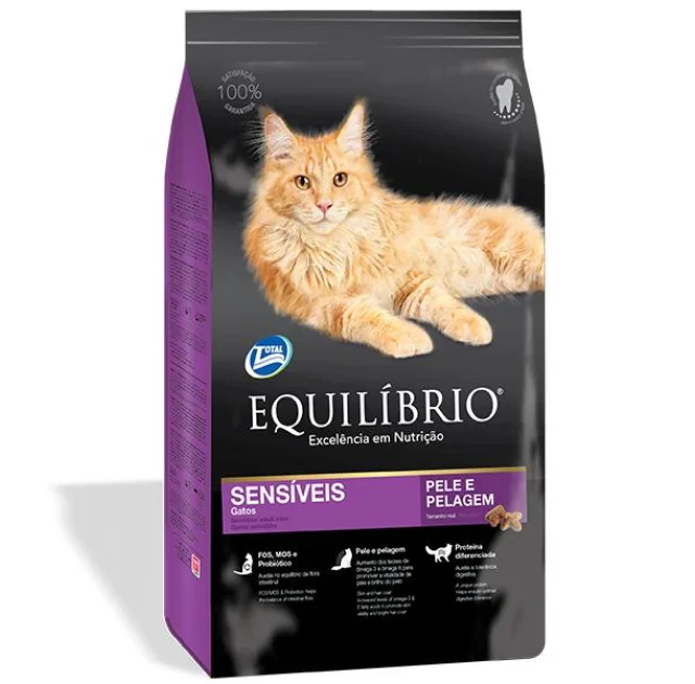Сухой корм Equilibrio Cat для котов с проблемной кожей и чувствительным пищеварением, 1.5 кг