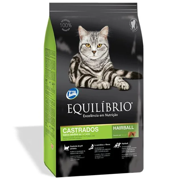Сухой корм Equilibrio Cat суперпремиум, для стерилизованных кошек и кастрированных котов, 0.5 кг