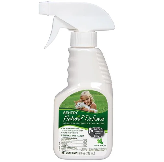 Спрей Sentry Natural Defense от блох, клещей, комаров, для котов и котят, 236 мл