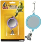 Игрушка Flamingo Mirror Round Bell для попугаев, круглое, зеркало с колокольчиком, 6 см