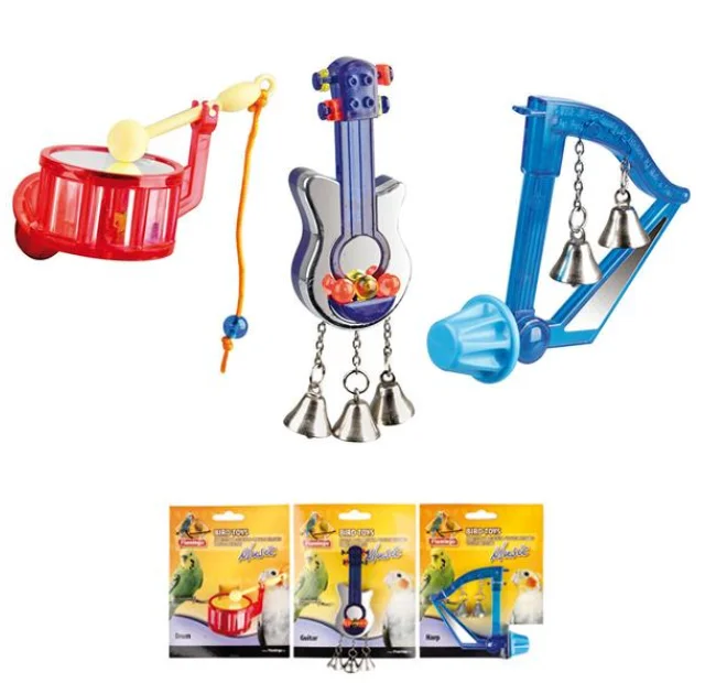 Игрушка Flamingo Bird Toy Music для птиц, музыкальный инструмент с колокольчиками, 8 см, цена за 1 шт