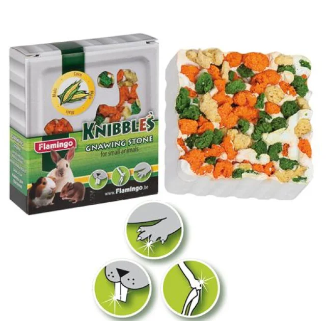 Мел Flamingo Knibbles Corn Croquettes для грызунов с кукурузой, для гигиены зубов, 75 г