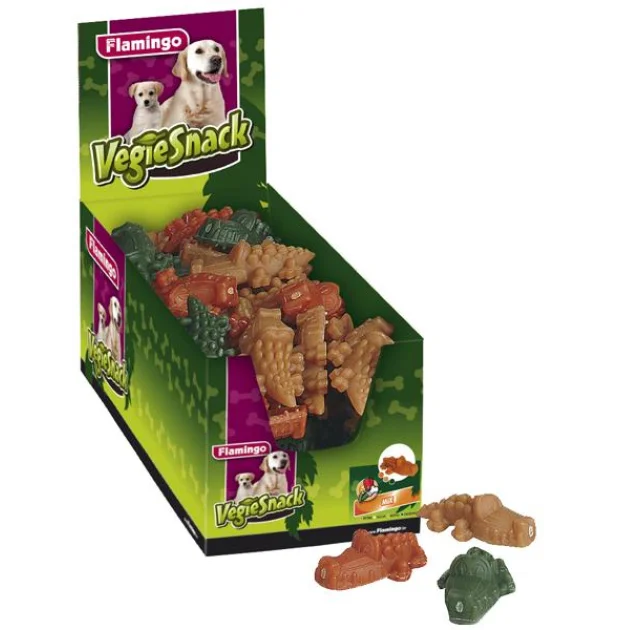 Ласощі Flamingo Vegie Crocodile для собак, крокодил жувальний, 9 см, 50 шт/уп, ціна за 1 шт
