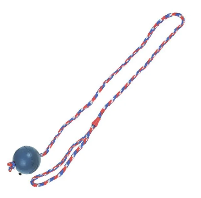 Игрушка Flamingo Ball With Rope для собак, мяч из литой резины на веревке, 7 см