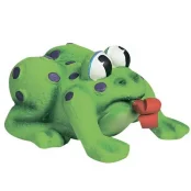 Игрушка Flamingo Frog Pop-Up Tongue для собак и щенков, лягушка с языком, латекс, 11х10х6.5 см