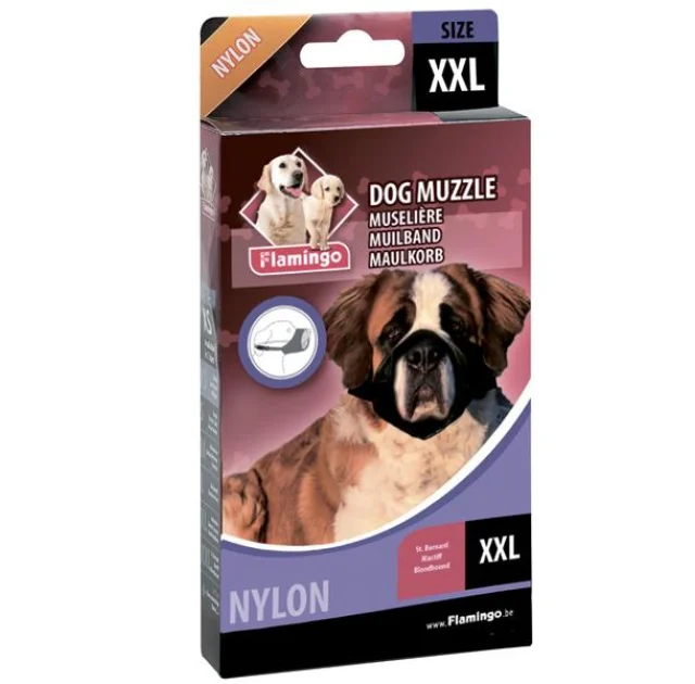 Намордник Flamingo Muzzle Nylon для порід сенбернар, мастиф, бладхаунд, нейлон, XXL