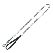 Ланцюг-поводок Flamingo ChainLead Soft Grip для собак, з нейлонової ручкою, чорний, 4 мм, 120 см