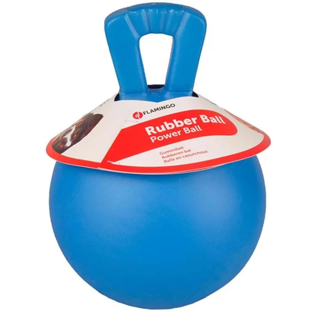 Іграшка Flamingo Power Ball для великих собак, м'яч плаваючий з ручкою, гума, 22 см