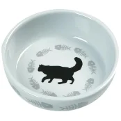 Миска Flamingo Cats Single для кошек, керамика, белая, 12×3.5 см