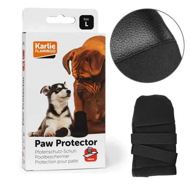 Захисне взуття Flamingo Paw Protector для порід ретривер, спанієль, лабрадор, розмір L, чорна, 1 шт