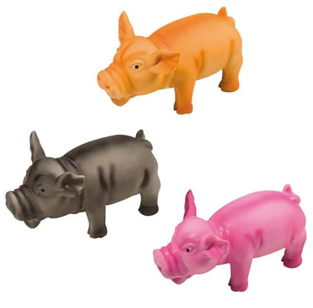 Игрушка Flamingo Swine для собак, поросенок хрюкающий, латекс, 17х7х7 см