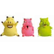Игрушка Flamingo Pig Smiley для собак малых пород, с наполнителем, латекс, 8х8х9 см