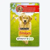 Влажный корм Purina Friskies для собак, кусочки в подливке с говядиной и картошкой, 100 г