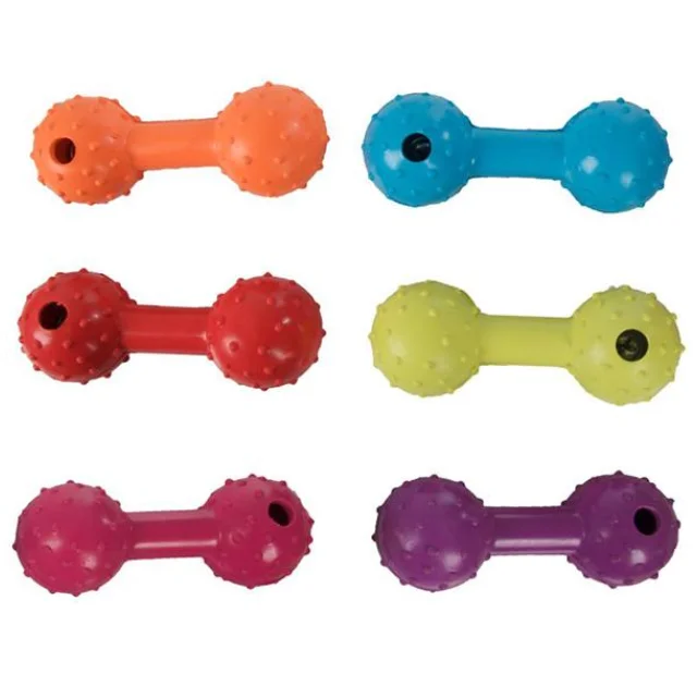 Игрушка Flamingo Dumbbell With Bell для собак, гантель с колокольчиком, резина, 12 см