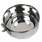 Миска Flamingo Feeder для клітки з гвинтовим кріпленням, нержавіюча, 15 см
