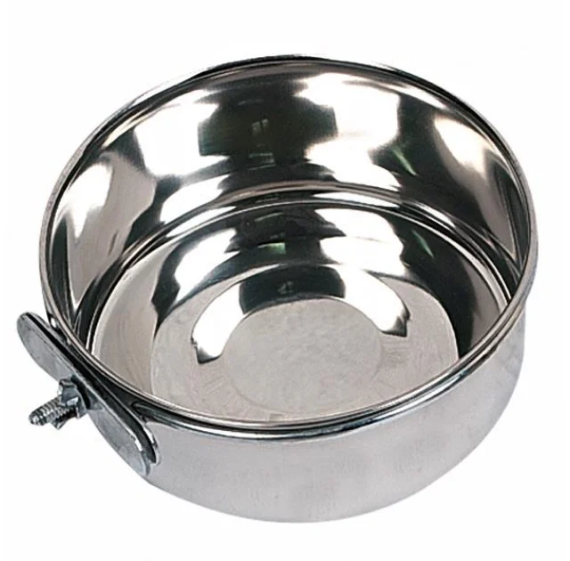Миска Flamingo Feeder для клітки з гвинтовим кріпленням, нержавіюча, 15 см