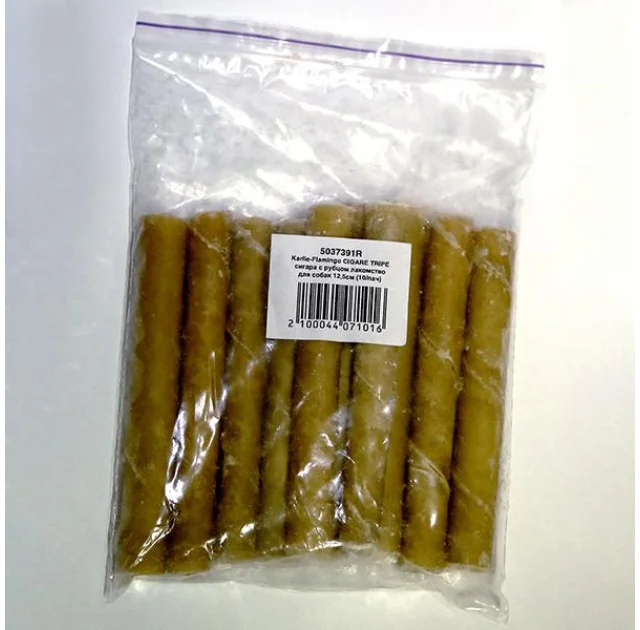 Лакомство Flamingo Cigare With Tripe для собак, сигара с начинкой, рубец, 12.5 см