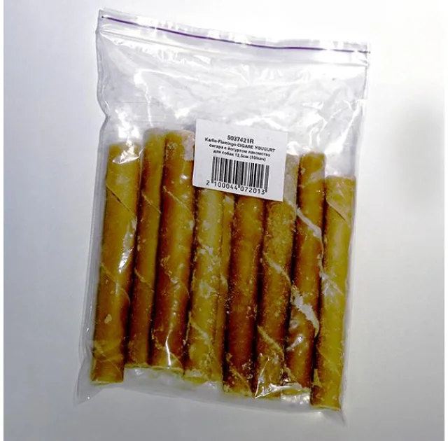 Ласощі Flamingo Cigare With Yougurt для собак, сигара з начинкою, йогурт, 12.5 см