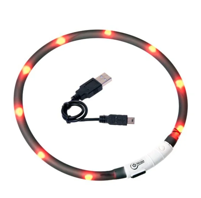 Нашийник Flamingo Visio Light Led світиться, для собак, чорний, 70 см