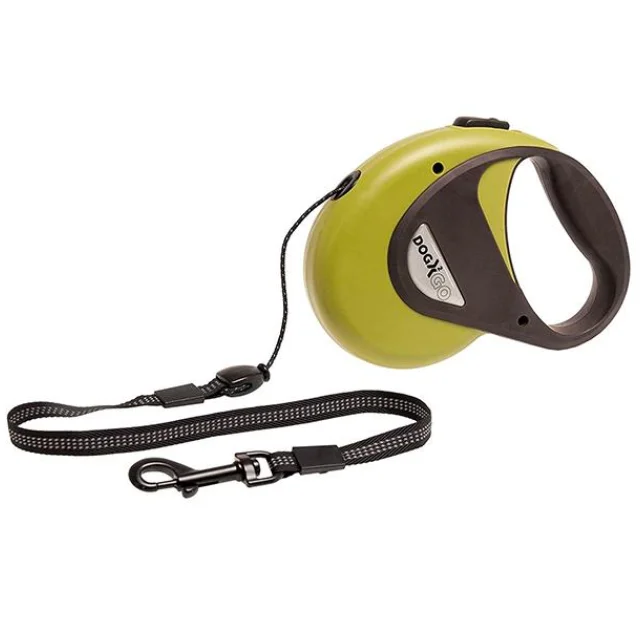 Поводок-рулетка Flamingo Dogx2Go Cord для собак до 20 кг, зелений, розмір M, 5 м
